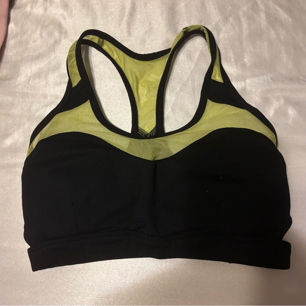 Bombshell Sportswear Black and Yellow Women's Sports Bra